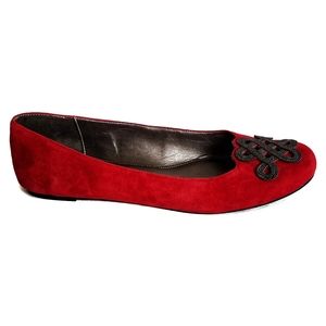 A. Marinelli Red Suede Leather ballet Flats Slip On Shoes